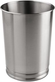 img 4 attached to 🗑️ mDesign Decorative Round Metal Tall Trash Can Wastebasket - Stylish Garbage Container for Bathrooms, Powder Rooms, Kitchens, Home Offices