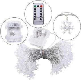 img 1 attached to 🎄 ELCOHO Christmas Snowflake String Lights: 24.6ft 50 LEDs Fairy Lights with 8 Flash Modes, Remote and Timer - Perfect for Christmas Tree Home Party Birthday Festival Decor