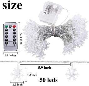 img 3 attached to 🎄 ELCOHO Christmas Snowflake String Lights: 24.6ft 50 LEDs Fairy Lights with 8 Flash Modes, Remote and Timer - Perfect for Christmas Tree Home Party Birthday Festival Decor