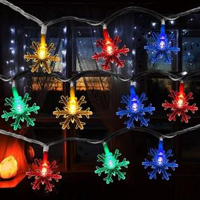 img 4 attached to 🎄 ELCOHO Christmas Snowflake String Lights: 24.6ft 50 LEDs Fairy Lights with 8 Flash Modes, Remote and Timer - Perfect for Christmas Tree Home Party Birthday Festival Decor