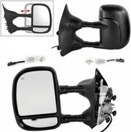 π motoos towing mirrors replacement for ford f250 f350 f450 f550 super duty & excursion (1999-2007, pair set) - extendable, power heated side mirrors logo