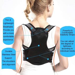img 1 attached to 👍 ORANDESIGNE Posture Corrector: Adjustable Brace for Back Support & Straightening – Suitable for Men and Women (Black)