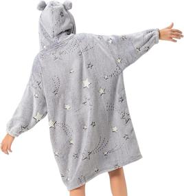 img 3 attached to 🧥 Glow-in-the-Dark Oversized Blanket Hoodie: Cozy Bliss Lightweight Sweatshirt Wearable Blanket with Super Soft Giant Hood Pocket for Kids, Women & Men (Grey, 11-13Y)