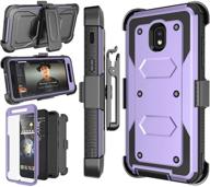 📱 njjex galaxy j7 refine case - built-in screen protector, swivel holster, purple logo