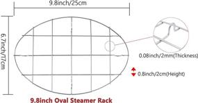 img 3 attached to 🥘 TamBee 9.8x6.7 Inch Oval Baking Rack, 304 Stainless Steel Roasting Cooling Rack, Cookware with 0.8 Inch Height, Thick Version - Set of 2