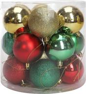 🎄 dn deconation christmas ball ornaments: 18 shatterproof hanging balls set for xmas tree - multicolor decorations for holiday, halloween, wedding party - perfect gift (red, green, gold) логотип