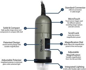 img 3 attached to 🔬 Dino-Lite AM4113ZT USB цифровой микроскоп - 1,3 МП, 10-50х, 220х оптическое увеличение, измерение, поляризованный свет
