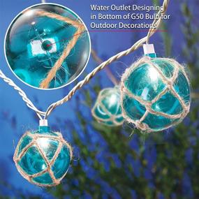 img 1 attached to Blue G50 Nautical String Lights Set of 10 - Beach Theme Float Lights for Ocean Themed Decor, Fishing Fairy Lights Adding Coastal Flare to Teen Girls' Room