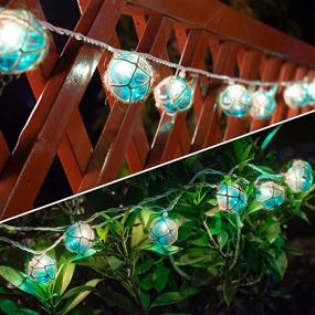 img 4 attached to Blue G50 Nautical String Lights Set of 10 - Beach Theme Float Lights for Ocean Themed Decor, Fishing Fairy Lights Adding Coastal Flare to Teen Girls' Room