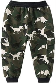 img 2 attached to Mud Kingdom Joggers Camouflage Dinosaur Boys' Clothing