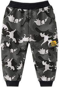 img 4 attached to Mud Kingdom Joggers Camouflage Dinosaur Boys' Clothing
