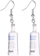 🌸 fashion resin beer bottle mineral water bottle earrings with creative charm - trendy eardrop jewelry logo