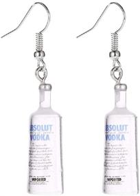 img 1 attached to 🌸 Fashion Resin Beer Bottle Mineral Water Bottle Earrings with Creative Charm - Trendy Eardrop Jewelry