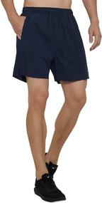 img 4 attached to GGK Men's 5-Inch Lightweight Quick Dry Running Shorts - Ideal Athletic Shorts for Workout, Gym Training with Convenient Back Zipper Pockets