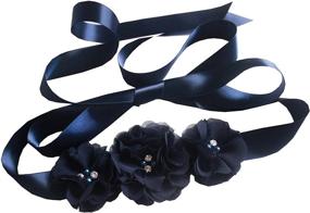 img 4 attached to 🌺 Burgundy Wedding Accessories: Bridesmaid Flowergirl Flowers, Women's Belts