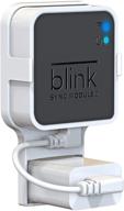 wall mount for blink sync module 2 and blink outdoor camera - no wires, mess-free, indoor and outdoor home security camera mount with short cable (1 pack) logo