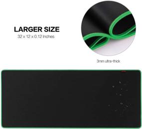 img 3 attached to 🖱️ Psitek 32x12 inches XXL Gaming Mouse Pad Green - Extended Desk Keyboard Mousepad with Waterproof Cloth Surface, Precision Optimization, Durable Stitched Anti-Fray Edges