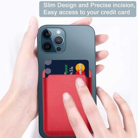 img 3 attached to 📲 Electman Magnetic Credit Card Holder Leather Wallet with RFID Blocking, Compatible with iPhone 12/12 Pro/12 Mini/12 Pro Max - Red01