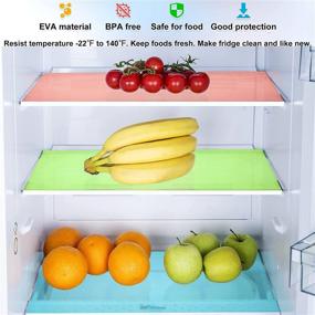 img 3 attached to 🔍 8PCS Refrigerator Liners: Washable, Waterproof EVA Fridge Mats - 12 x 17.7 Inch, Cuttable for Glass Shelves & Kitchen Cabinets - Table Placemats in 4 Colors