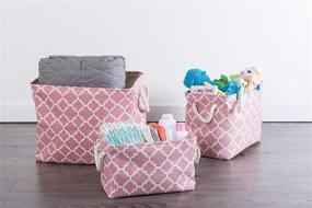 img 1 attached to DII Polyester Container with Handles: Elegant Rose Lattice Storage Bin, Large