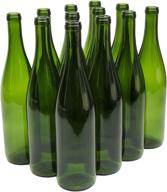 🍾 case of 12 north mountain supply 750ml flat-bottomed cork finish glass california hock wine bottles - champagne green logo