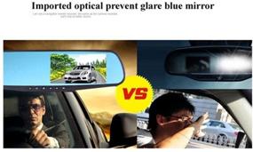 img 3 attached to 📹 Car DVR Rearview Mirror Video Recorder 4.3" inch Car Camera Dual Lens Cam Night Vision