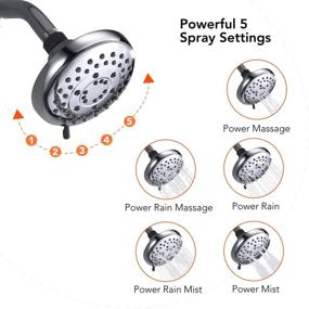 img 2 attached to 💦 High Pressure 5 Spray Settings Fixed Shower Head - F&R 4.7" AW2T502-F01CP