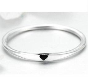 img 1 attached to 💍 Stackable Ring - Stainless Steel Heart-shaped Wedding Band with Promise Statement