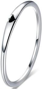 img 4 attached to 💍 Stackable Ring - Stainless Steel Heart-shaped Wedding Band with Promise Statement