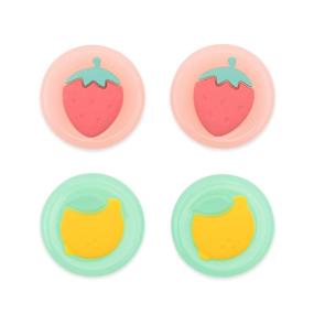 img 4 attached to 🍋 GeekShare Fruit Theme Thumb Grip Caps for Nintendo Switch & Switch Lite - Soft Silicone Joystick Cover Set of 4 (Lemon and Strawberry)