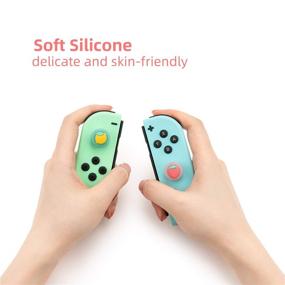 img 2 attached to 🍋 GeekShare Fruit Theme Thumb Grip Caps for Nintendo Switch & Switch Lite - Soft Silicone Joystick Cover Set of 4 (Lemon and Strawberry)
