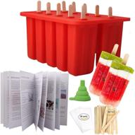 🍦 homemade silicone popsicle molds shapes - bpa free ice pop maker with 50 sticks, 50 bags, funnel, and recipes logo