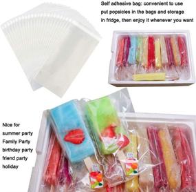 img 1 attached to 🍦 Homemade Silicone Popsicle Molds Shapes - BPA Free Ice Pop Maker with 50 Sticks, 50 Bags, Funnel, and Recipes