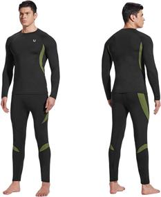 img 2 attached to UNIQUEBELLA Men's Quick-Drying Thermal Fleece Long Johns Sweat Wicking Underwear Tops