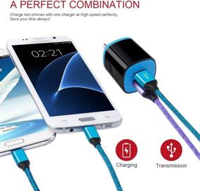 img 1 attached to 🔌 2 Pack of 6Ft Long Braided Micro USB Cables for Fast Charging, Compatible with Samsung Galaxy S7 S6 Edge/Active - Android Charger