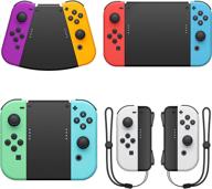 🎮 fanpl 5-in-1 connector grip for nintendo switch joy-con & oled joy-con model, enhanced comfort game handle with wrist strap for joy-cons logo