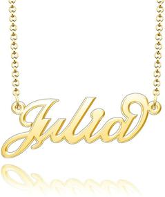 img 4 attached to Personalized 925 Sterling Silver Name Necklace with Gold Plating for Mothers, Women, and Girls by Infinite Memories