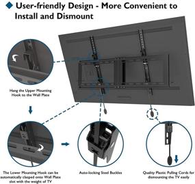 img 1 attached to 📺 High-Quality TV Wall Mount with Tilting Bracket for 37-82 Inch LED, LCD, OLED TVs | Supports 132lbs | Max Vesa 600x400mm | Low Profile Design