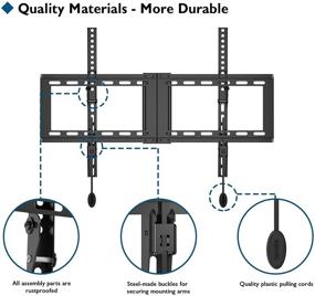 img 2 attached to 📺 High-Quality TV Wall Mount with Tilting Bracket for 37-82 Inch LED, LCD, OLED TVs | Supports 132lbs | Max Vesa 600x400mm | Low Profile Design