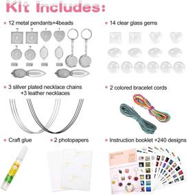 img 2 attached to 📿 DIY Pendant Jewelry Making Kit - Set of 12 Crafts for Necklaces and Bracelets: Includes 6 Necklaces, 2 Bracelets, 2 Keychains, and 2 Bookmarks