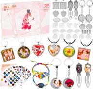 📿 diy pendant jewelry making kit - set of 12 crafts for necklaces and bracelets: includes 6 necklaces, 2 bracelets, 2 keychains, and 2 bookmarks logo