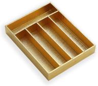 berglander flatware golden organizer – wood silverware tray cover 🍴 with golden surface, bpa free – cutlery trays for kitchen drawer organization логотип