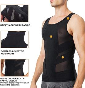 img 3 attached to MOLUTAN Men Body Slimming Shaper Vest: Achieve Tummy Control with this Compression Undershirt Girdle!