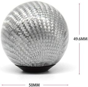 img 2 attached to TASAN RACING Carbon Fiber Style Gear Shift Knob With 3 Adapters Universal Round Ball Type Stick Shifter Silver