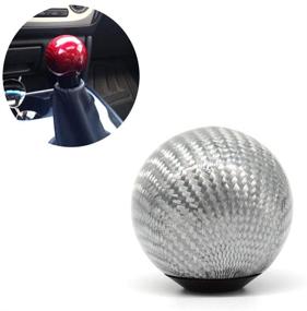 img 3 attached to TASAN RACING Carbon Fiber Style Gear Shift Knob With 3 Adapters Universal Round Ball Type Stick Shifter Silver