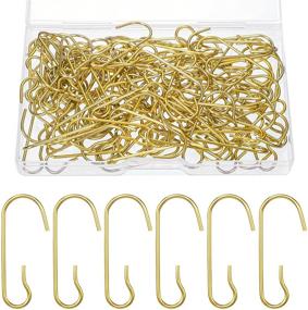 img 4 attached to 🎄 Golden Bendable Metal Christmas Ornament Hooks with Storage Box – 120 Pieces for Christmas Tree Décor and Party Balls