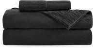 🛏️ kids twin bed sheets set: bedsure black soft 1800 bedding microfiber sheets - includes fitted sheet, 3 piece twin size set logo