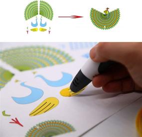img 2 attached to 🎨 Enhance Your 3D Printing Experience with 20 Sheets of High-Quality Drawing Paper and 40 Intricate Patterns, Complete with Clear Plate Set - Perfect DIY Gift for Kids with 3D Pens