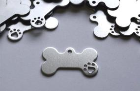 img 1 attached to 🐾 RMP Stamping Blanks: 1x1.75 Inch Dog Bone with Paw Print – Aluminum 0.063 Inch (14 Ga.) - 50 Pack
