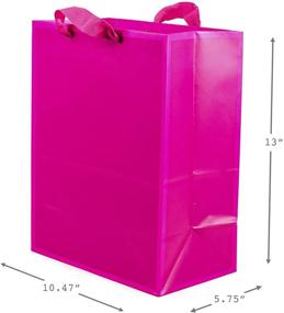 img 2 attached to 🎁 Hallmark 13" Large Solid Color Gift Bags - Pack of 3 (Red, Blue, Hot Pink) for Various Celebrations and Occasions